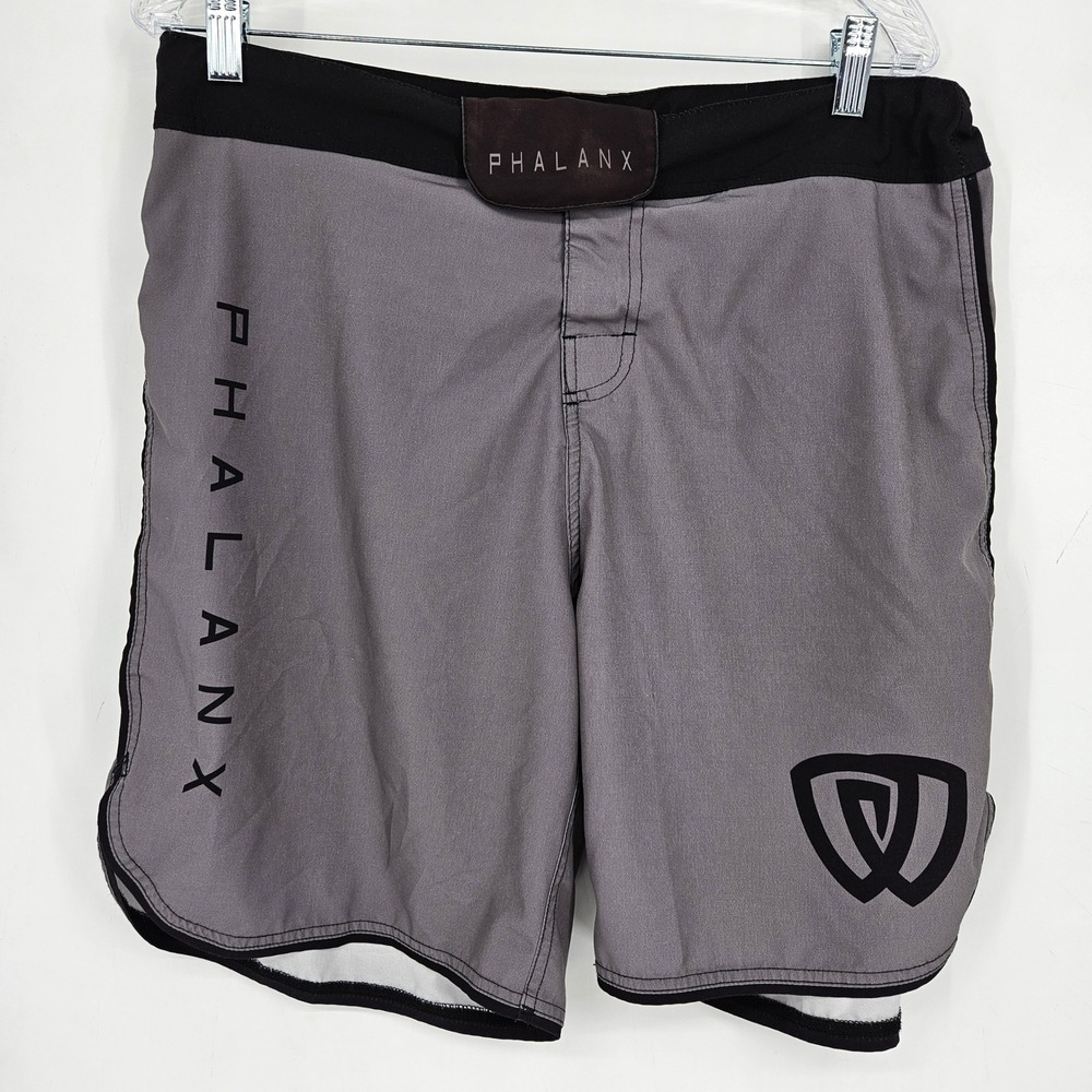 Phalanx Fight Shorts Mens 34 MMA Wrestle Board Shorts Gray Grappling BJJ